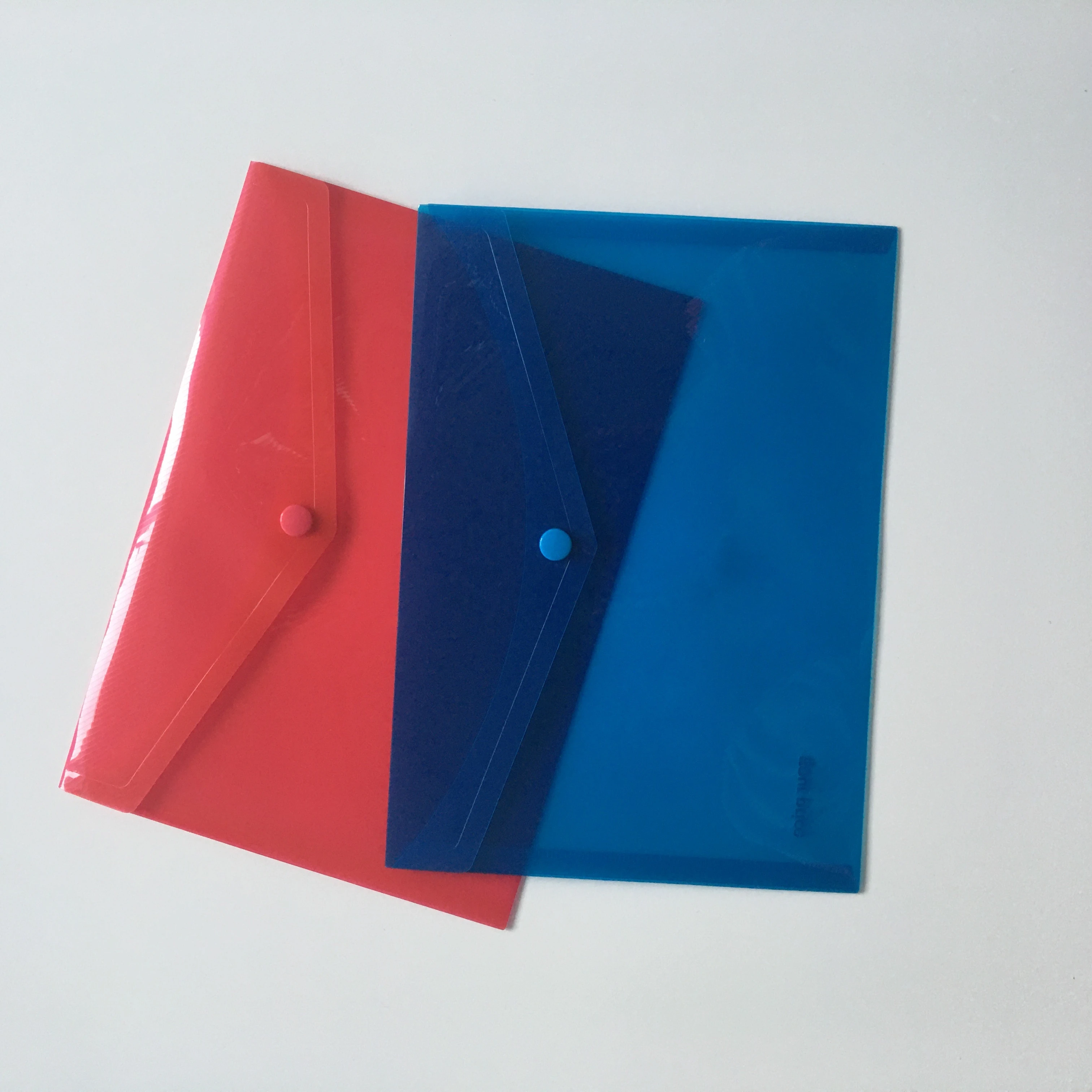 2021 Costomized Plastic Stationery A5 Size PP Document File Envelope File, Assorted colors, 200micron, Pack 5pcs