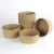 2022 biodegradable high quality disposable food container waterproof grease proof brown kraft paper salad bowl with lids