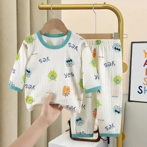 2023 boy and girl pajamas set new for spring and autumn baby sleep suit cotton pajamas set for girl