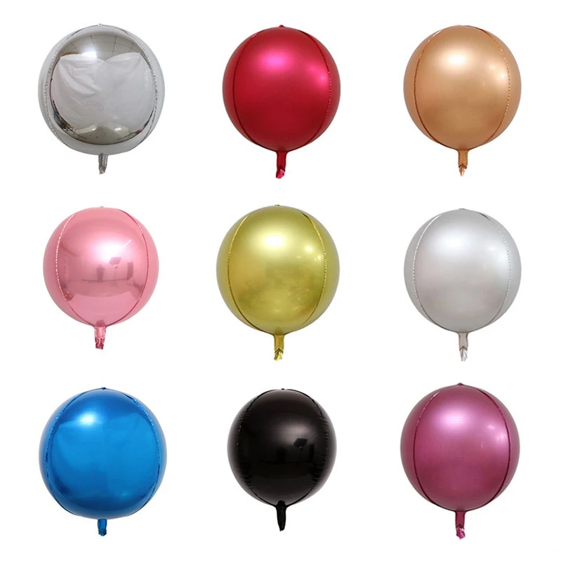22 inch 4D balloon Round pearlescent color series carnival aluminum film foil balloon wholesale