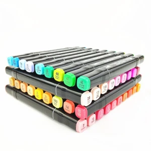 24 Colors Dual Tips Permanent Art Marker Pen for Kid,Highlighter Pen for Adults Drawing Crafting and Sketching