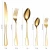 Import 24 Piece Gold Wedding Flatware gift box packing steak knife fork spoon Matte Cutlery Set Stainless Steel from China