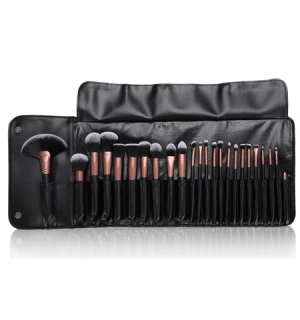 24pcs Professional Makeup Brush Bag Women Fashion Rolling Cosmetic Brush Case Belt Pouch Holder
