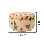 2.5oz Tinplate Tea Candy Gift Jars Round Container Celebrate Christmas Atmosphere Decoration Cosmetics Empty Candle Tins