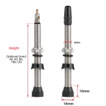 2PCS Brass Core Optional Brass Alloy Stem 406080100120mm W Alloy Cap &amp Tool Bicycle Tubeless Tire Presta Valve