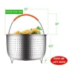 304 Stainless Steel Vegetable Steamer Basket For Pressure Cooker With Removable Silicone Handle