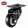 4 pack 2 inch PVC furniture casters with top plate 2 with brake 2 unlocks black