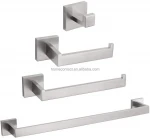 4 Pieces Stainless Steel Bath Hardware Accessories Set Wall Mounted  Black Towel Bar Set