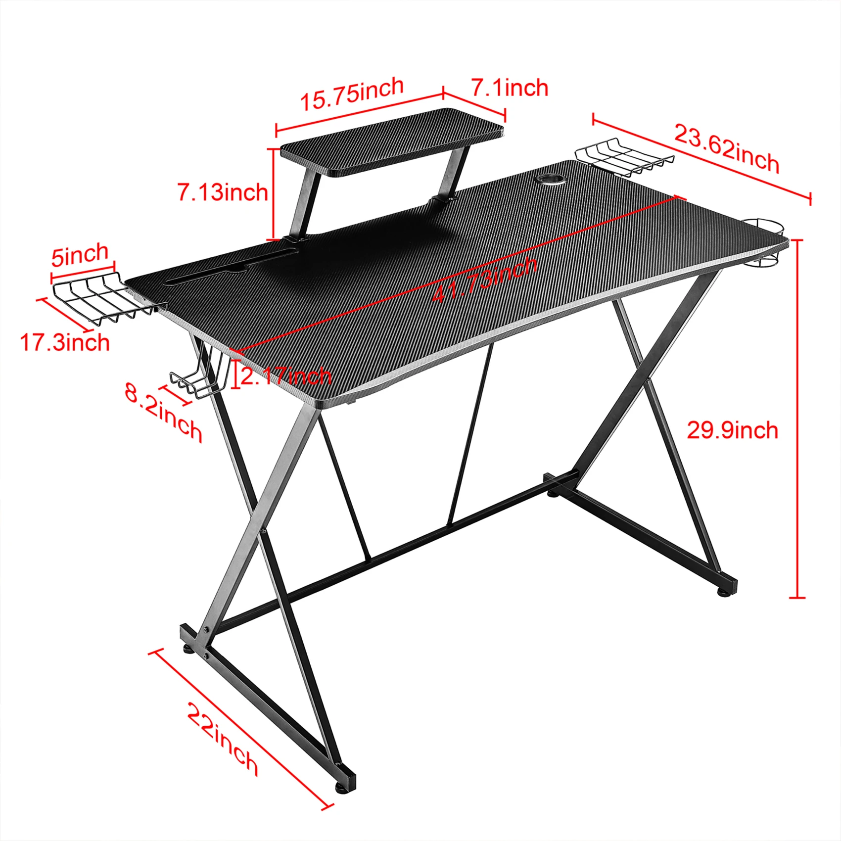 41.7inch gaming desk X shape modern computer desk professional E-sports game table Amazons highest quality office desk