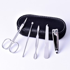 5 Pieces nail care tool set promotion manicure set with portable PU pouch