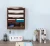 Import 5-Tier Wall File Holder Hanging Mail Organizer Wood Magazine Literature Rack with 6 Hooks Brown from China