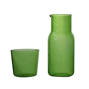 550ml colored glass pitcher water jug set for drinking with cup