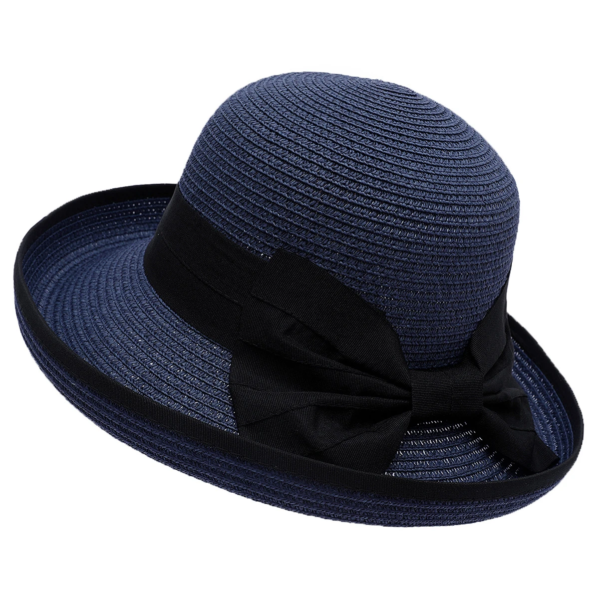 6 Colors Wholesale Fashion Cute Bowknot Sun Shade Hat Women Beach Cowboy Hats Adults with Bow Ribbon Rope Summer Straw Hat