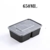 650ml 2-Compartment Plastic Lunch Box Safe Disposable Plastic Food Container