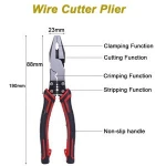 7 inch Combination Hand Tool 3pcs Wire pliers+Needle Nose Pliers+Diagonal Pliers