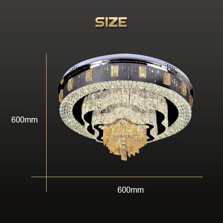 70W 100W Round Crystal Living Room Led Ceiling Light
