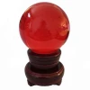 80mm red fengshui crystal balls meditation sphere photography healing magic crystals ball paper box for office desk decoration
