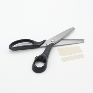 8.5 Inch Safe Handheld ABS Plastic Handle Craft Paper Fabric Sewing Tailor Scissors Serrated Blade ZigZag Cutting Pinking Shears