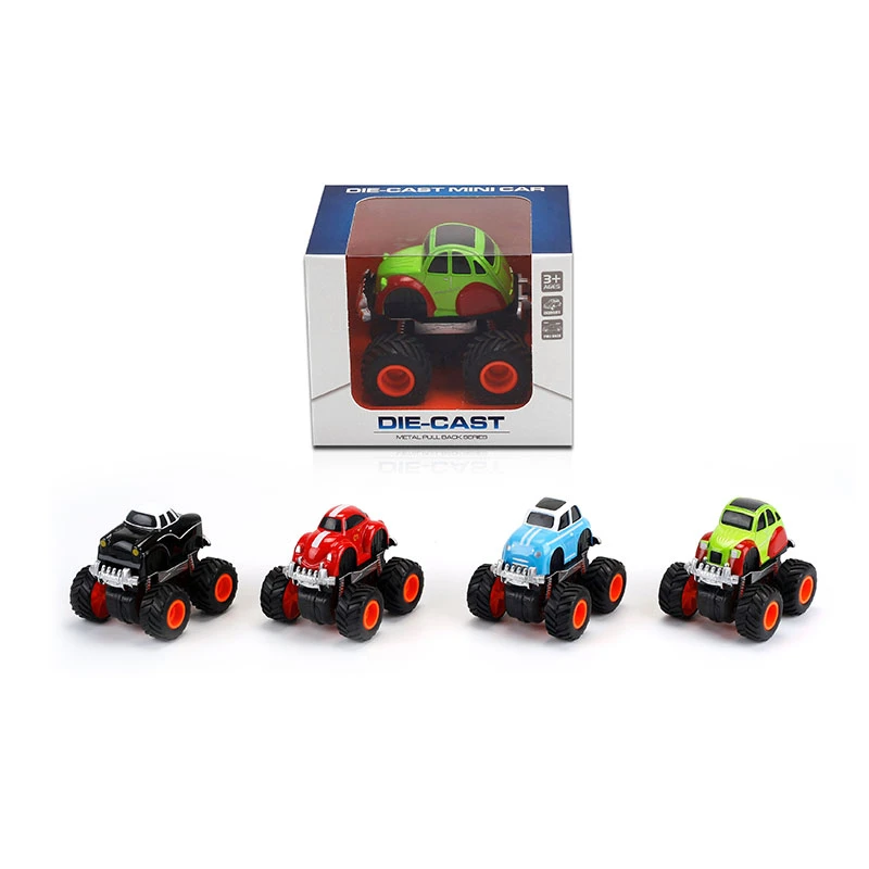 988-51 Alloy toys Alloy Pull Back Big Wheel Small Q Version Toy Car with Kids playing toys