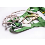 Adjustable protection full body safety harness belt with lanyard shock absorbers