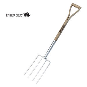 Agriculture Stainless Steel  Digging Fork Y Grip Wood Handle 4 Tines Garden Steel Shovel Forks