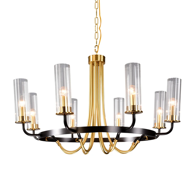 All copper chandelier American designer model room bedroom chandelier post modern light luxury chandelier