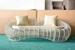 All- weather 4 seater PE rattan weaving outdoor furniture with cushion for courtyard wholesale