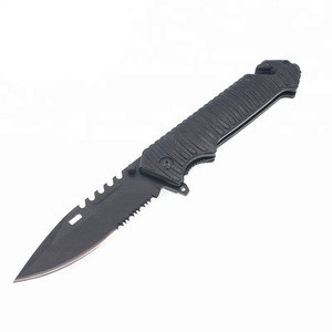 Aluminum Folding Blade Knife With Belt Cutter Serrated Knife Blade