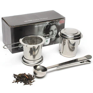 Amazon Hot Selling Stainless Steel Kitchen Gadgets Extra Fine Mesh Threaded Connection Stainer , Tea Filter Tea Infuser Set