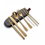 Amazon hot selling travel 7-piece stainless steel tableware