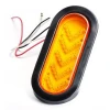 Amazon Hot selling truck bus oval shaped arrowhead 5050 bright 35LED 10-30v red amber colour tail light with plug