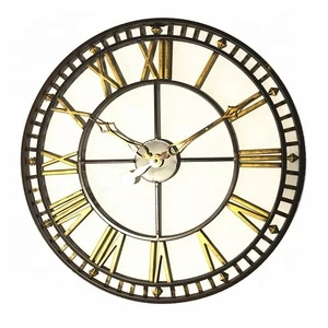 American Style Copper and Black Metal Wall Clock