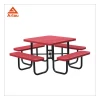 Arlau outdoor furniture dinner steel dipping round metal Patio picnic table bench,outdoor table and chair sets