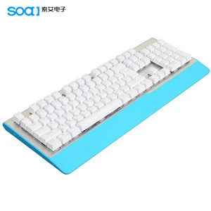 AULA SI-2011 stainless steel metal white and blue gaming mechanical keyboard