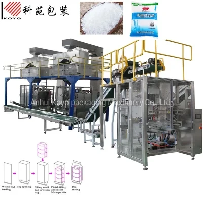 Automatic Bag Pouch Baler Machine Primary and Secondary Filling Packaging Unit Machine for 0.5kg 1kg 2 Kg Rice/Salt /Sugar