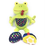 Baby Educational Activity Stuffed Cartoon Green Frog Soft Plush Toys