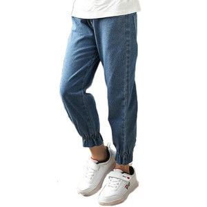 baby fashion custom-made style kid/children jeans elastic belt blue boys jeans
