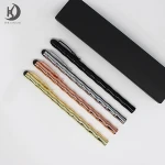 bamboo shape copper shiny rose gold stylus roller pen