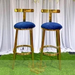 bar furniture luxuy nordic style stainless steel metal bar stool modern chair