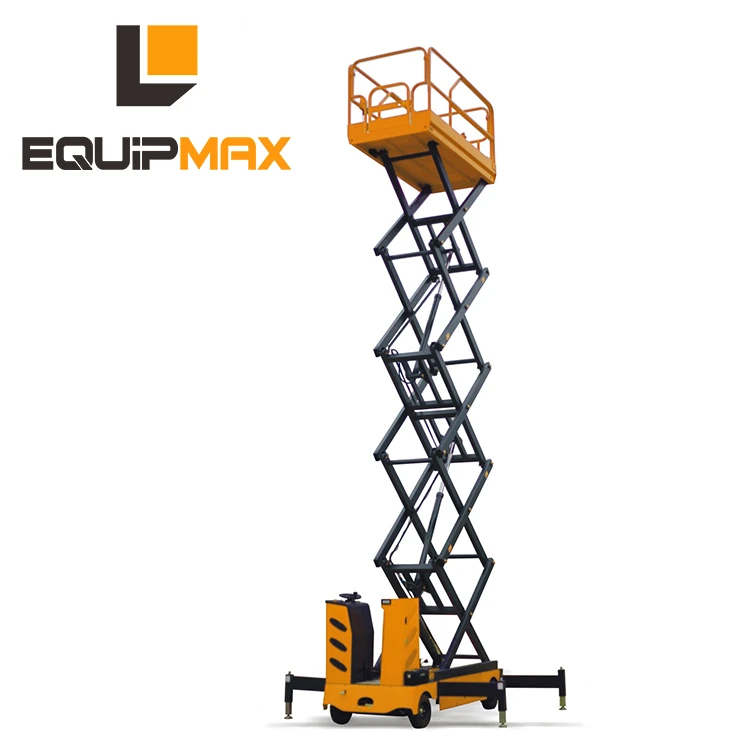 Battery powered self-propelled electric scissor lift platform with 7m to 12.8m lifting height