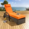 Beach lounger with wheel,Sun lounger with shade,Waterproof sun lounger cushion