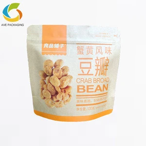Beans Snacks Stand Up Zipper Bag Kraft Paper Pouch of Food