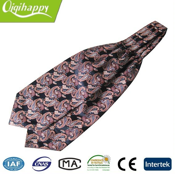 Beautiful paisley orange fashion ascot tie cravat wholesale