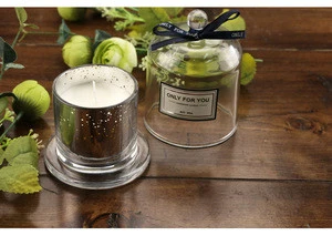 Bell Silver Jar Glass Dome Cover Scented Soy Wax Candle High End Scented Candle Oem Scented Soy Candle Wholesale