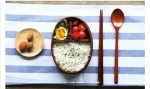 Bento box Oval brown wood sushi lunch box Simple creative wooden tableware adult bento box