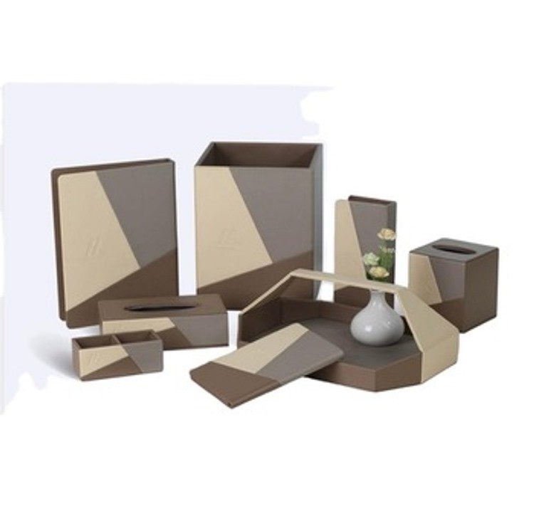 Best Selling Super Quality New Arrival 6Pcs Hotel Bathroom Amenities Leather Products