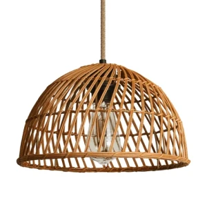 Best supplier unique decorative rattan hanging lampshades for rooms light lamps cane luxury home furniture