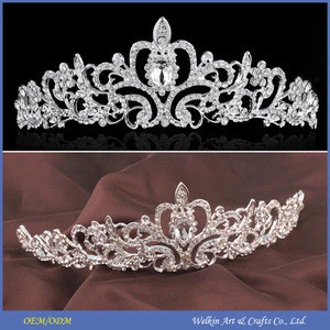 Big wedding bridal crystal tiara crown, China factory price children and adult rhinestone tiara hair crown, Cheap pageant tiara