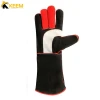 Black Color Hand Safety Welding Gloves Supplier Best Price Heat Resistant Leather Welding Gloves for Welder