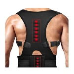 Black Neoprene Adjustable Magnetic Therapy Spine Shoulder Brace Back Support Belt Posture Corrector For Men And Women